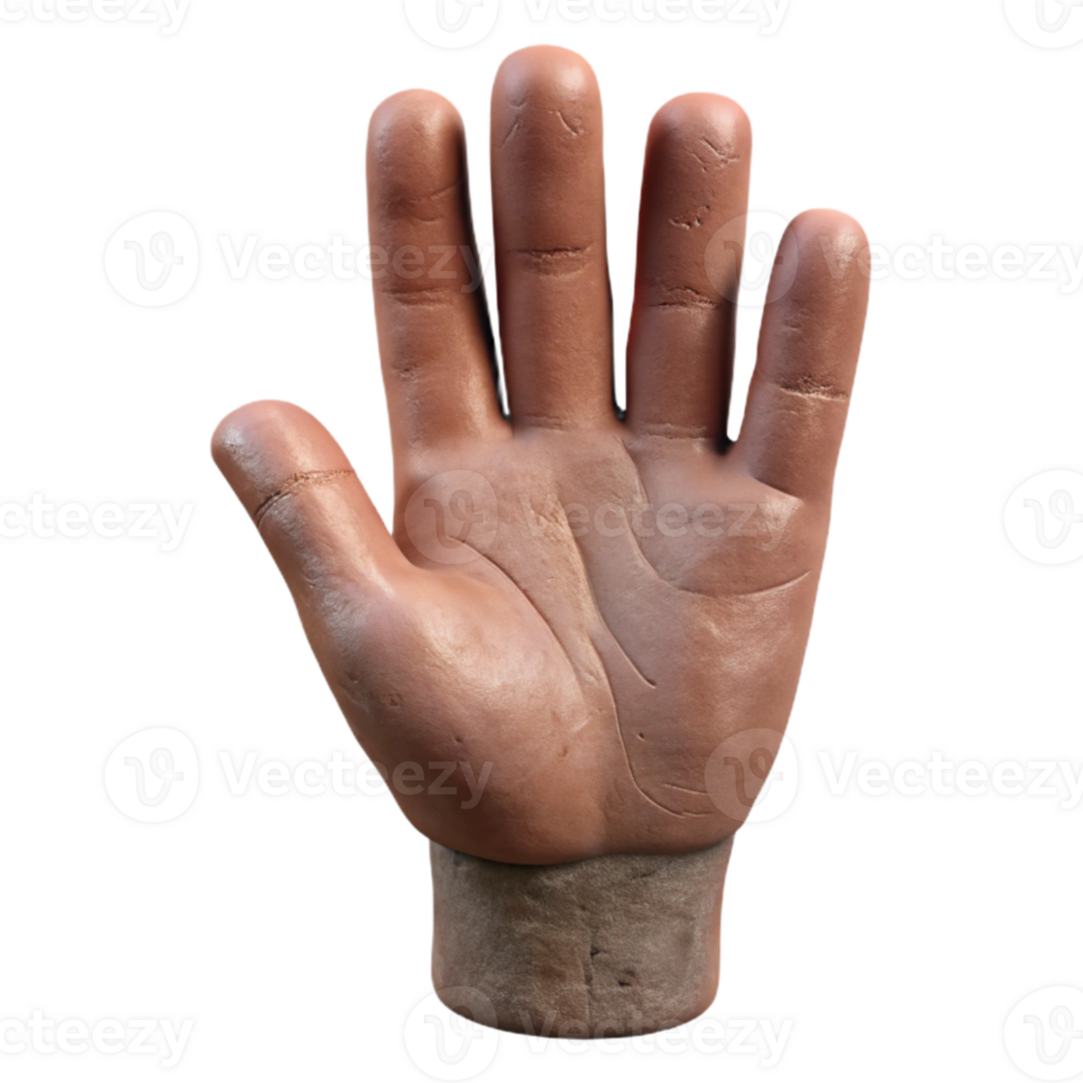 extraordinary rustic Clay Sculpture of a Hand Open Palm Cutout exclusive png