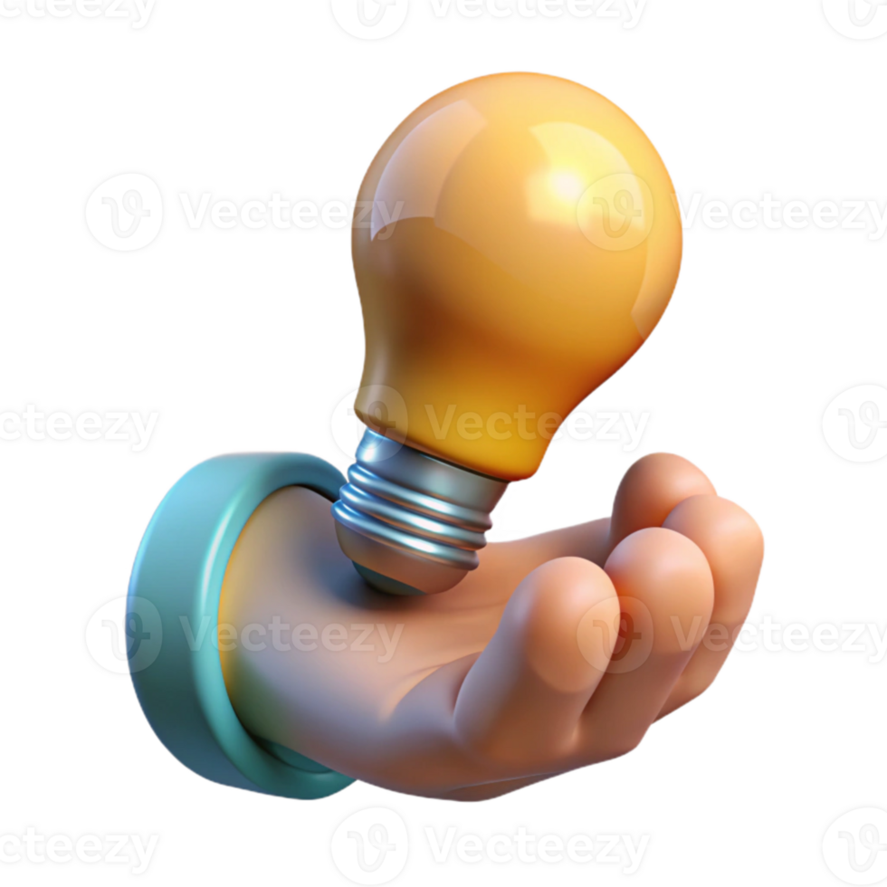elegant vintage Close Up Hand Holding Lightbulb Isolated 4K png