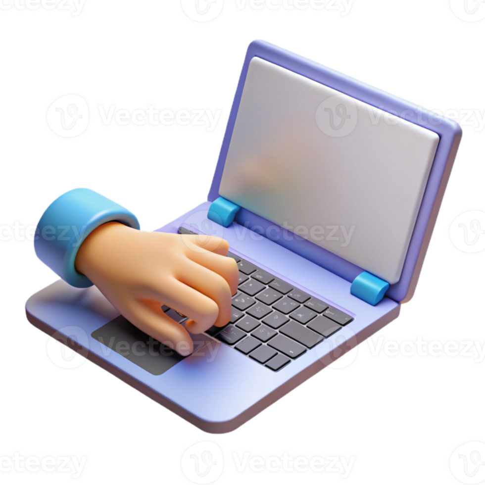 magnificent vintage Close Up Hand Typing on Laptop Transparent exclusive png