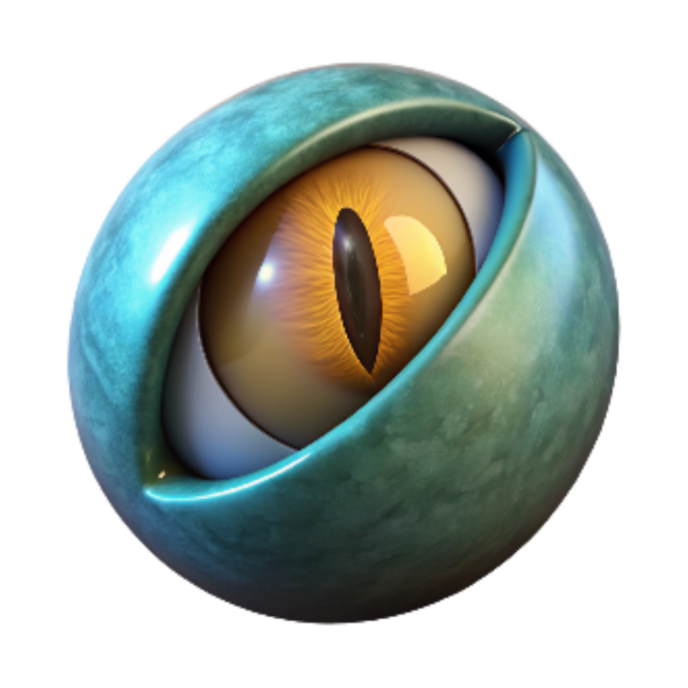 dramatic modern Close Up of Cat's Eye Cutout Isolated premium png
