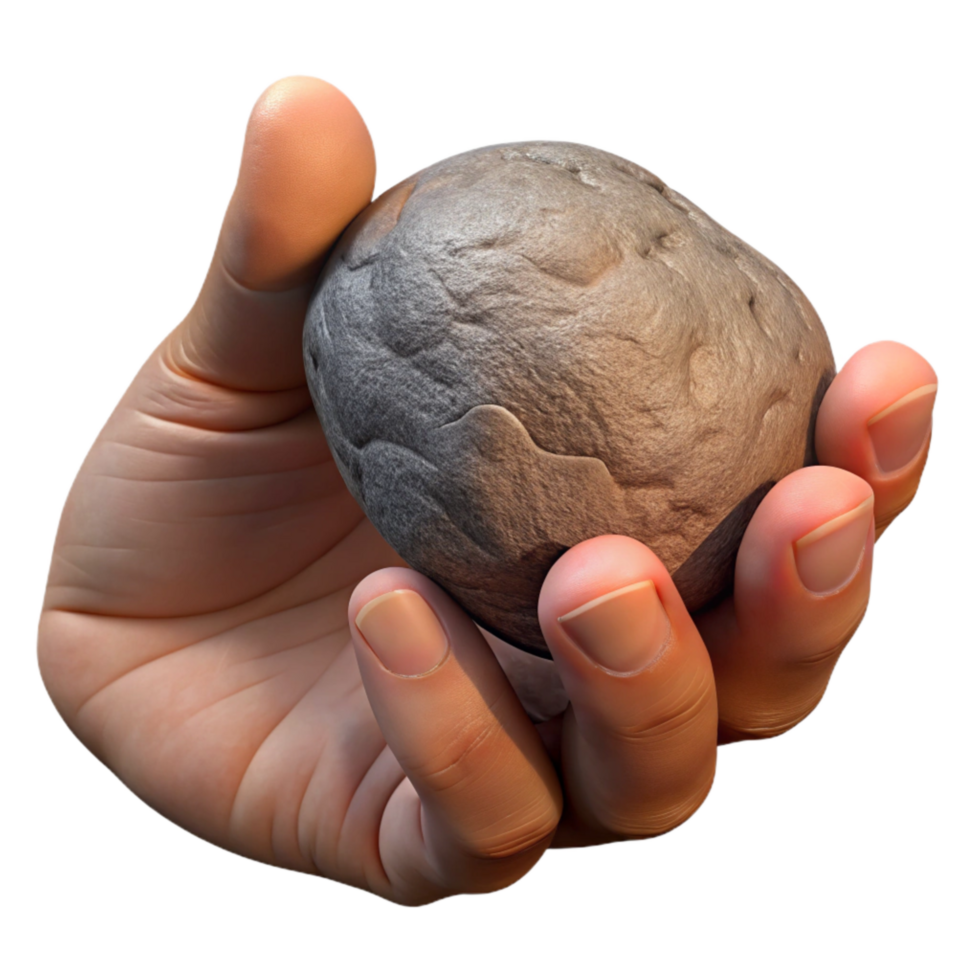 beautiful traditional Close Up of Hand Holding a Stone Isolated Element genuine png