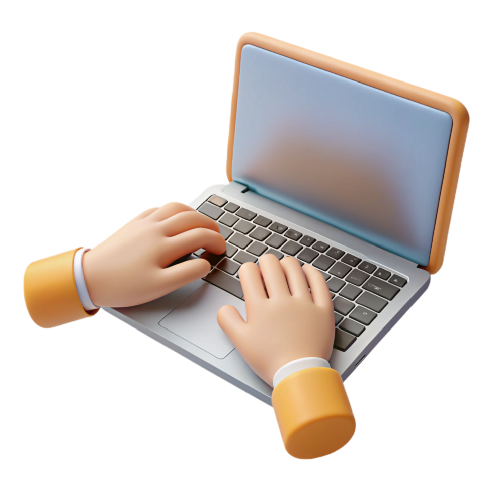 impressive classic Close Up of Hands Typing on Laptop Transparent genuine png