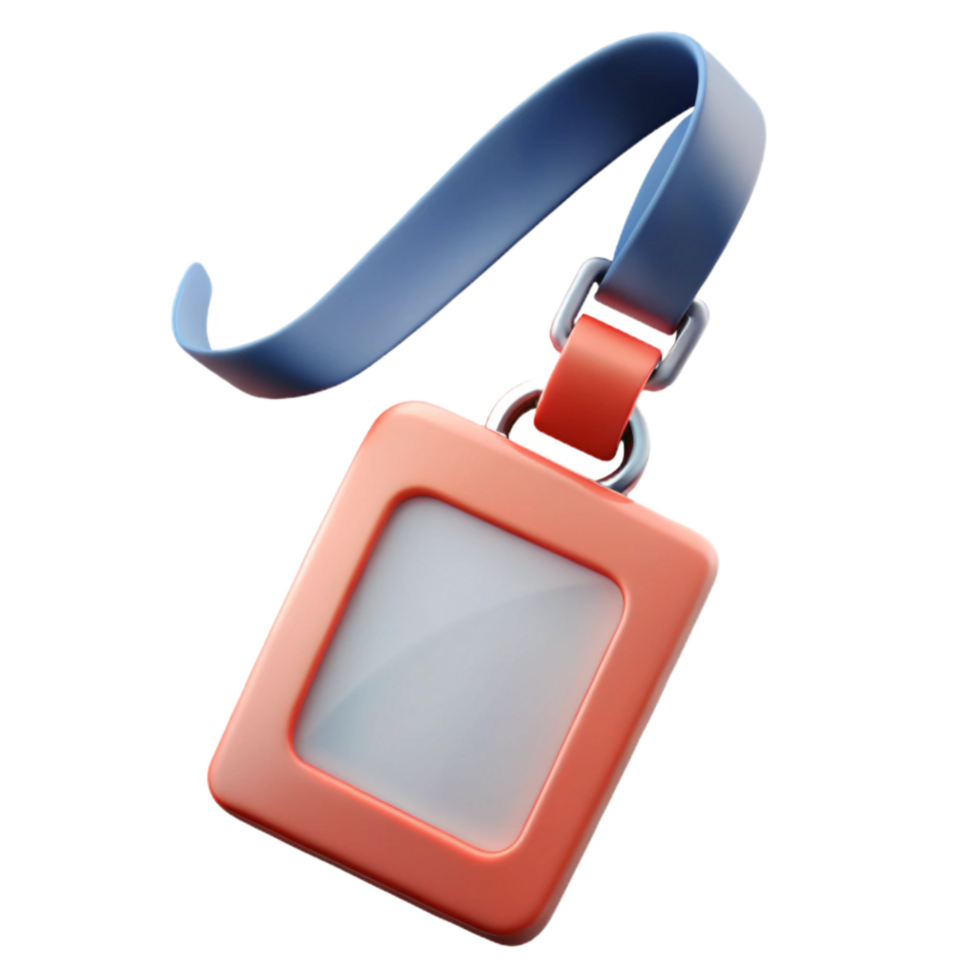 serene minimalist Close Up of Lanyard with Blank Badge Transparent exclusive png