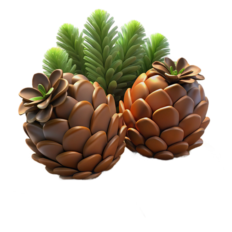 elegant artistic Close Up of Pine Cones on Forest Floor Transparent Background professional png