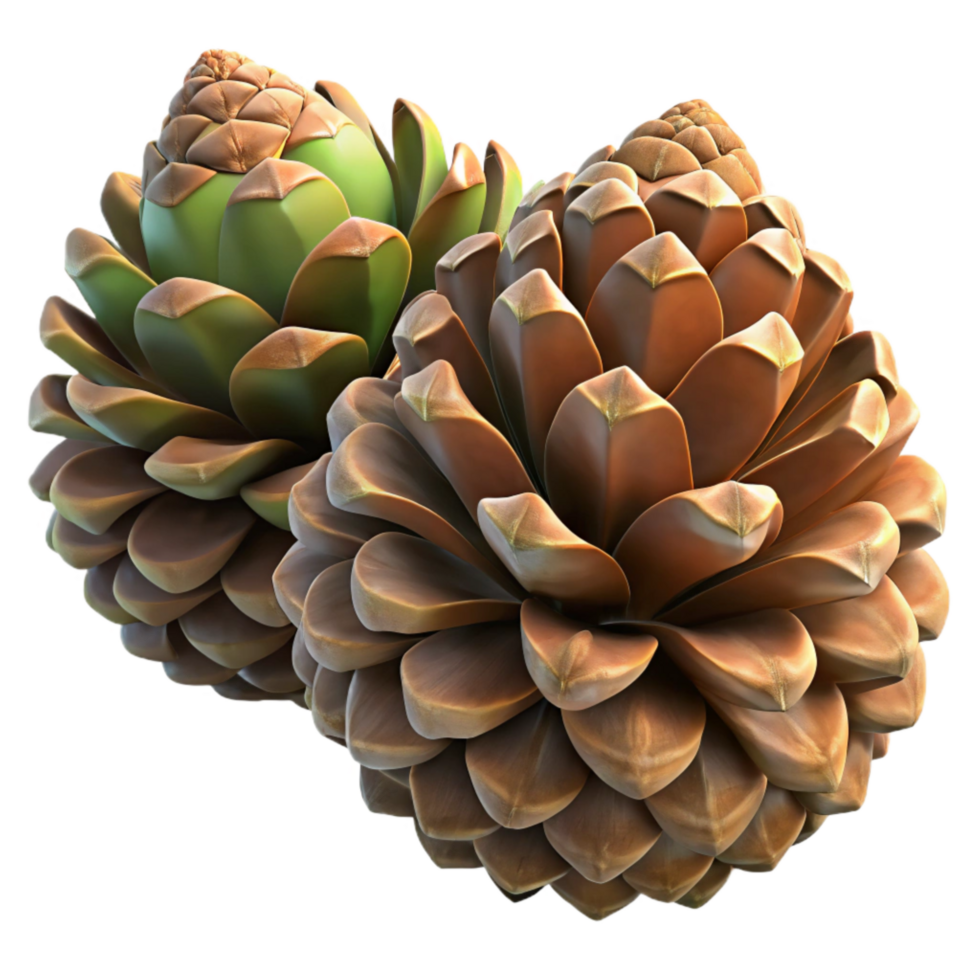 elegant artistic Close Up of Pine Cones on Forest Floor Transparent Background premium png