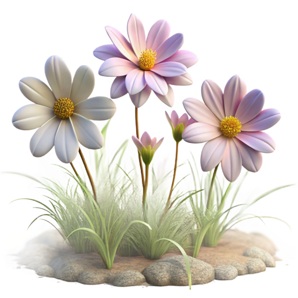 stunning contemporary Close Up of Wildflowers in Meadow Transparent Background genuine png