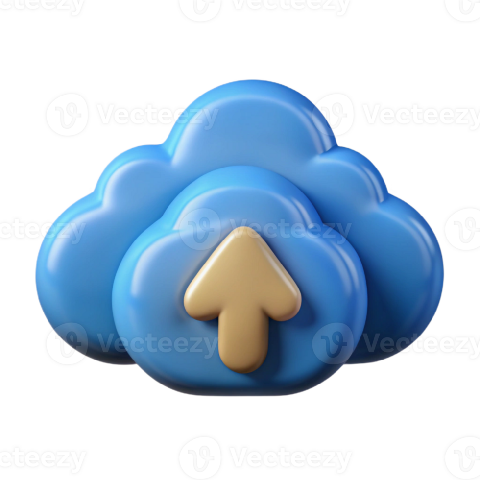 beautiful minimalist Cloud Computing Icon with Up Arrow Isolated Element authentic png