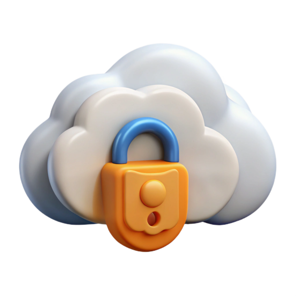 wonderful abstract Cloud Security Icon White Fluffy Cutout authentic png