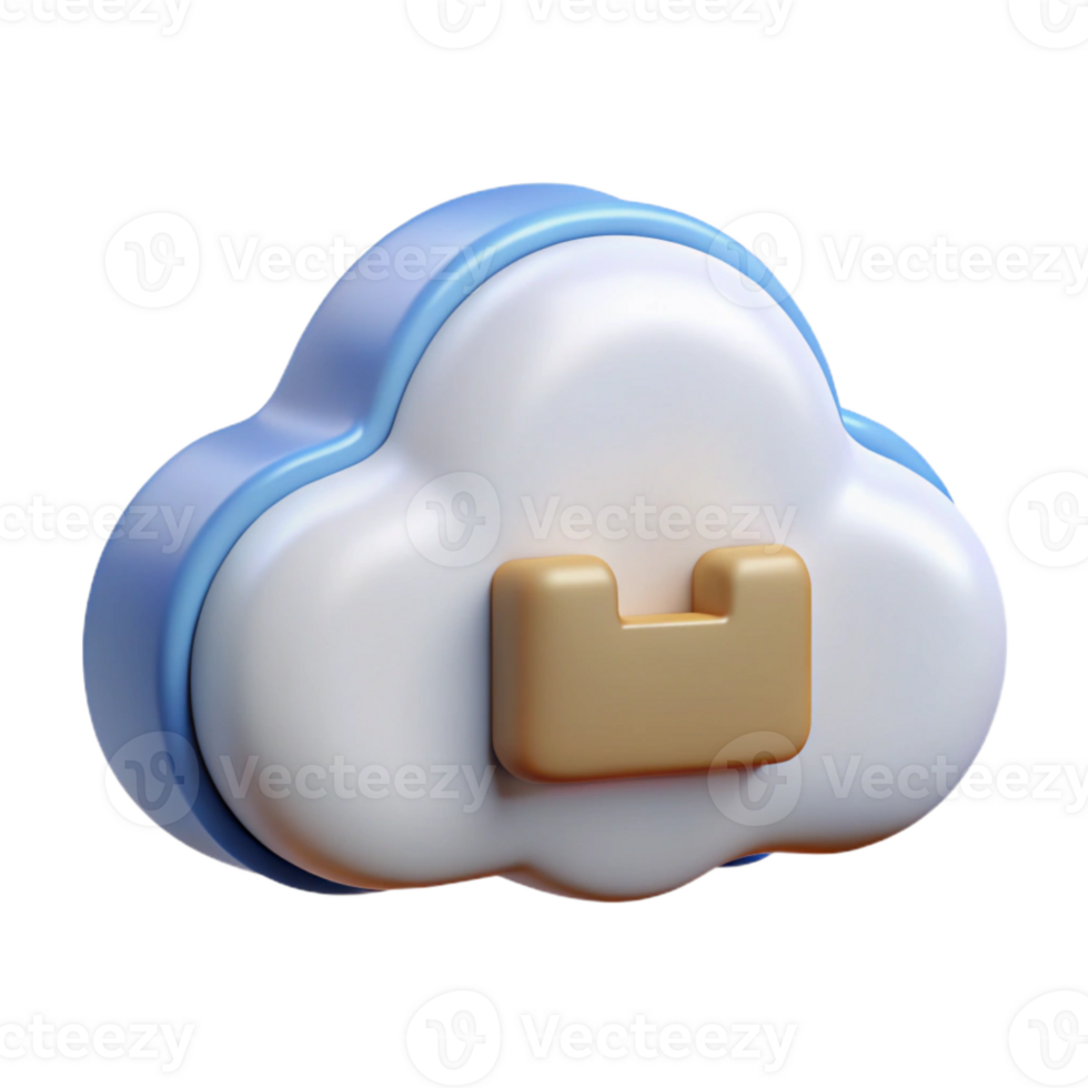 vibrant creative Cloud Storage Icon White Transparent Background detailed png