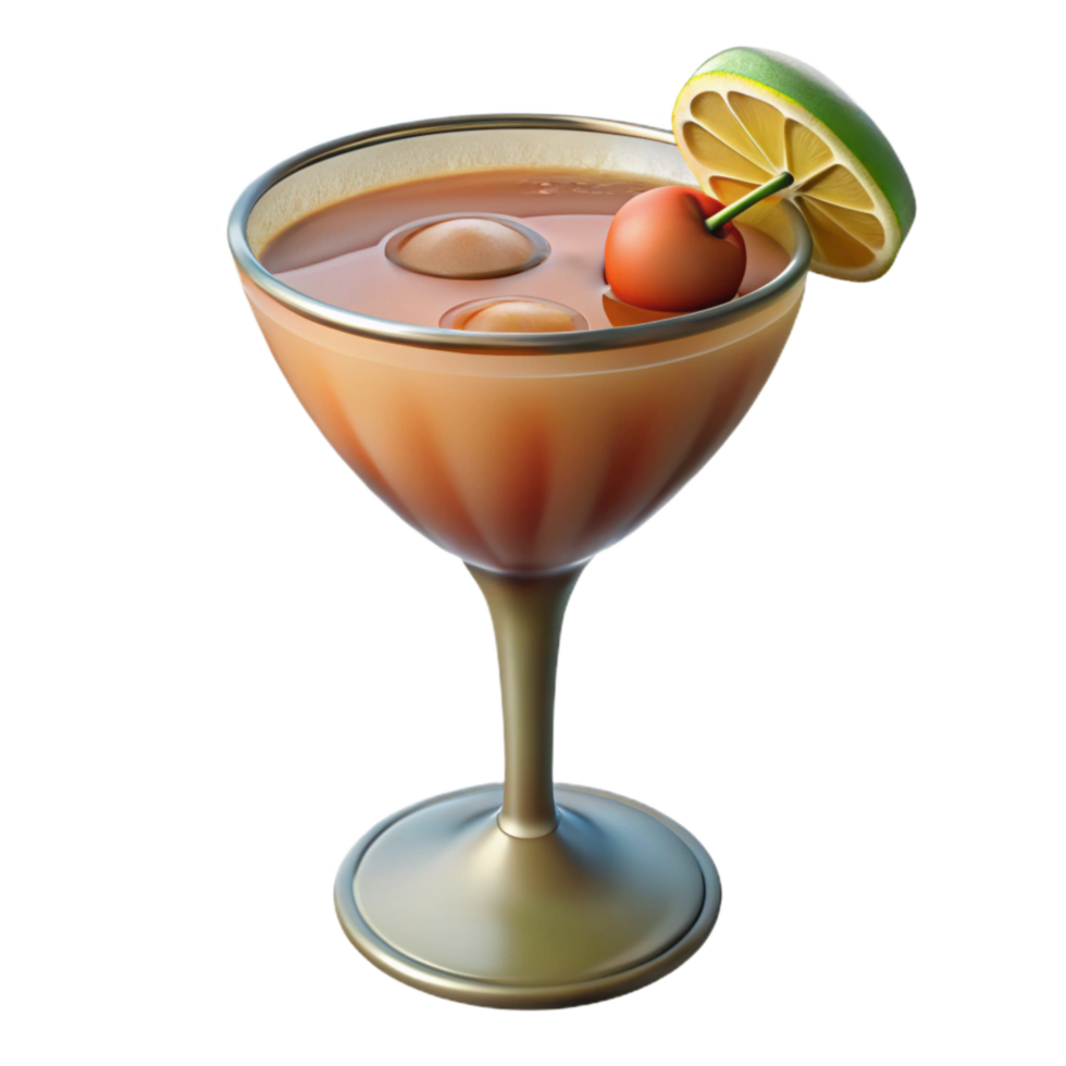 magnificent abstract Cocktail Glass with Garnish Isolated Element exclusive png