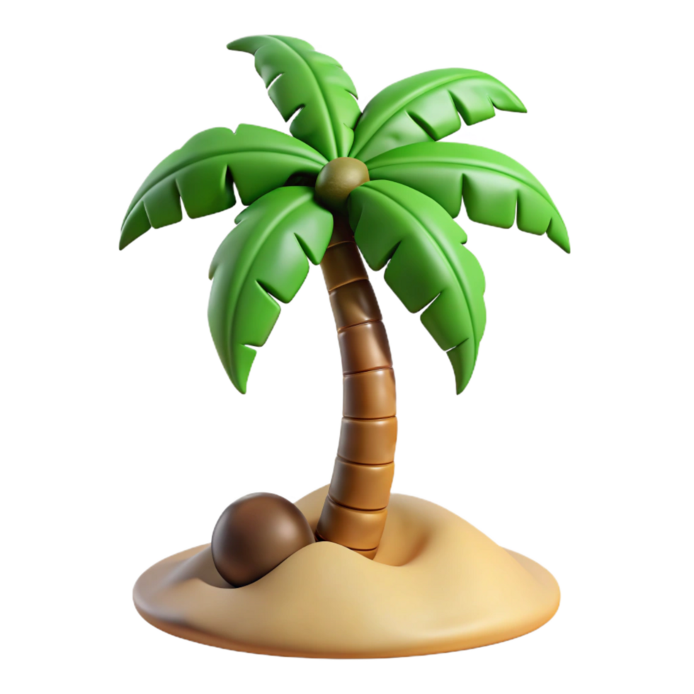 serene contemporary Coconut Palm Tree Silhouette Tropical Beach Scene Transparent Background exclusive png