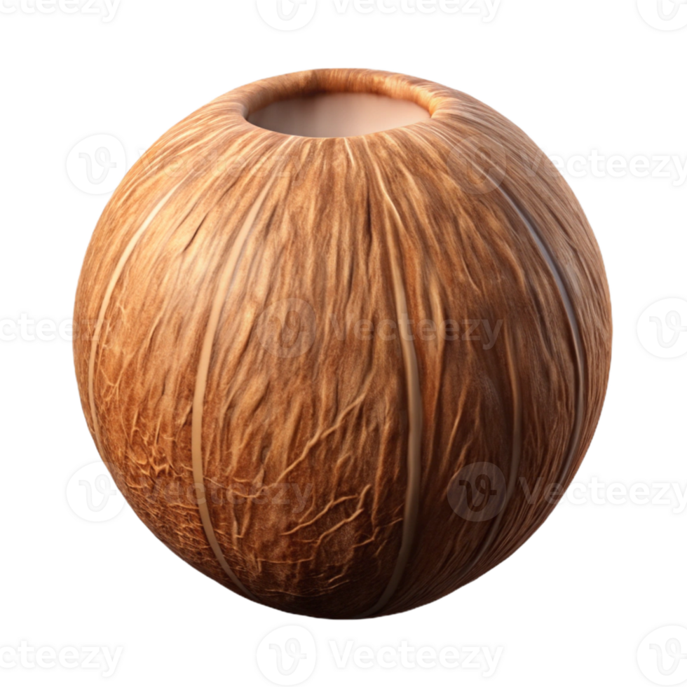 vibrant abstract Coconut Isolated with Brown Husk original png