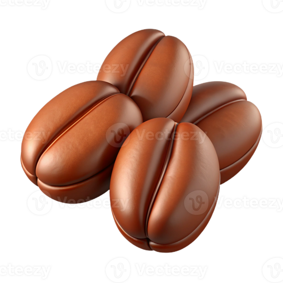 vibrant modern Coffee Beans Isolated with Roasted Texture exclusive png