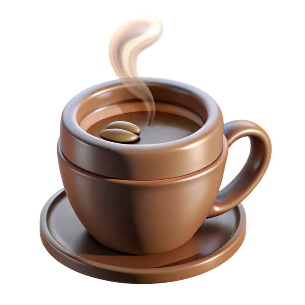 vibrant modern Coffee Cup with Steam Isolated on Transparent Background original png