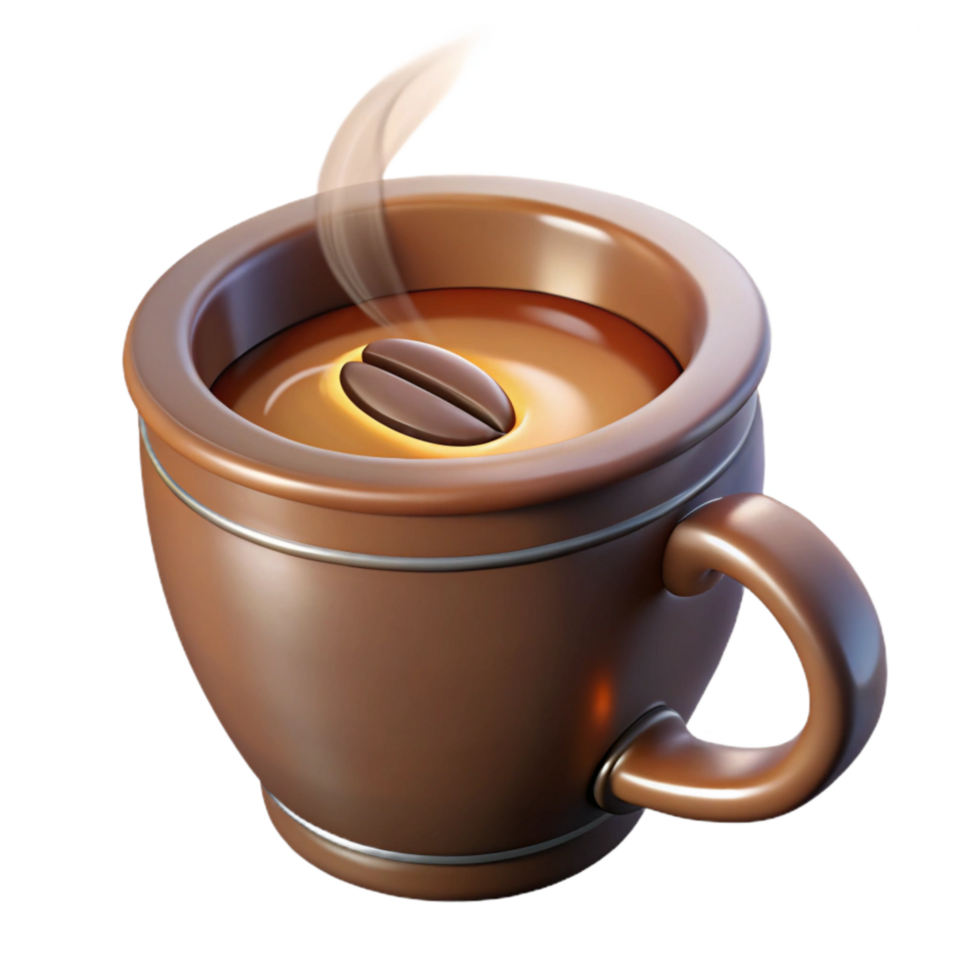 impressive modern Coffee Cup with Steam Isolated on Transparent Background original png