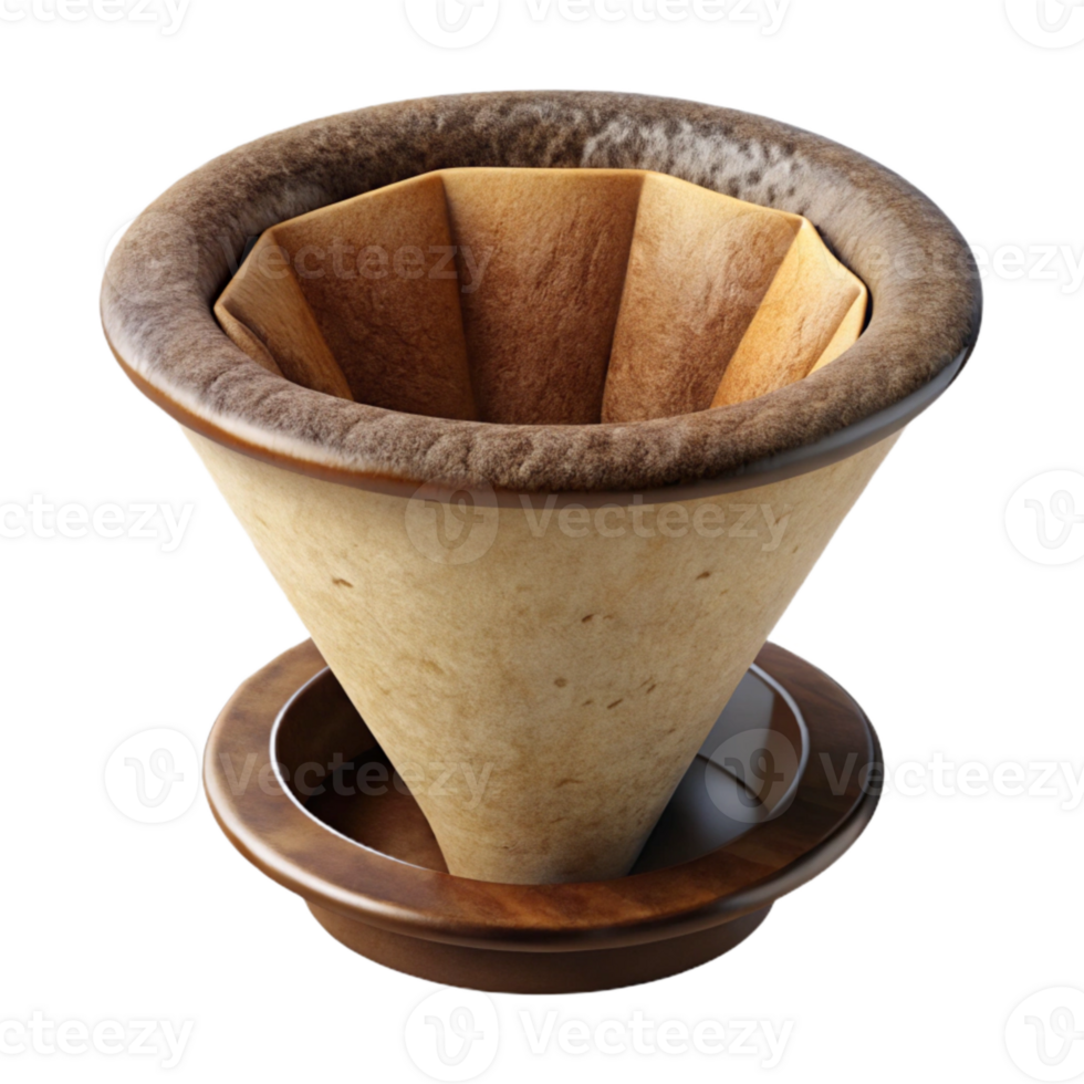dramatic modern Coffee Filter Cutout with Grounds high resolution png