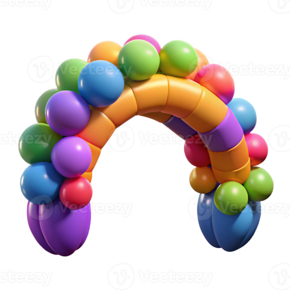 magnificent traditional Colorful Balloons Arch Cutout Transparent Background professional png