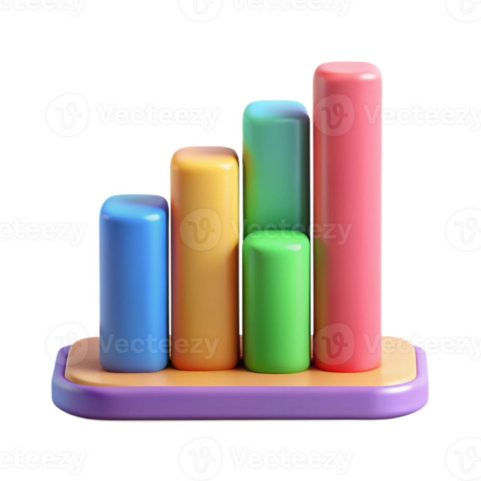 extraordinary artistic Colorful Bar Graph with Sales Performance Data Isolated professional png