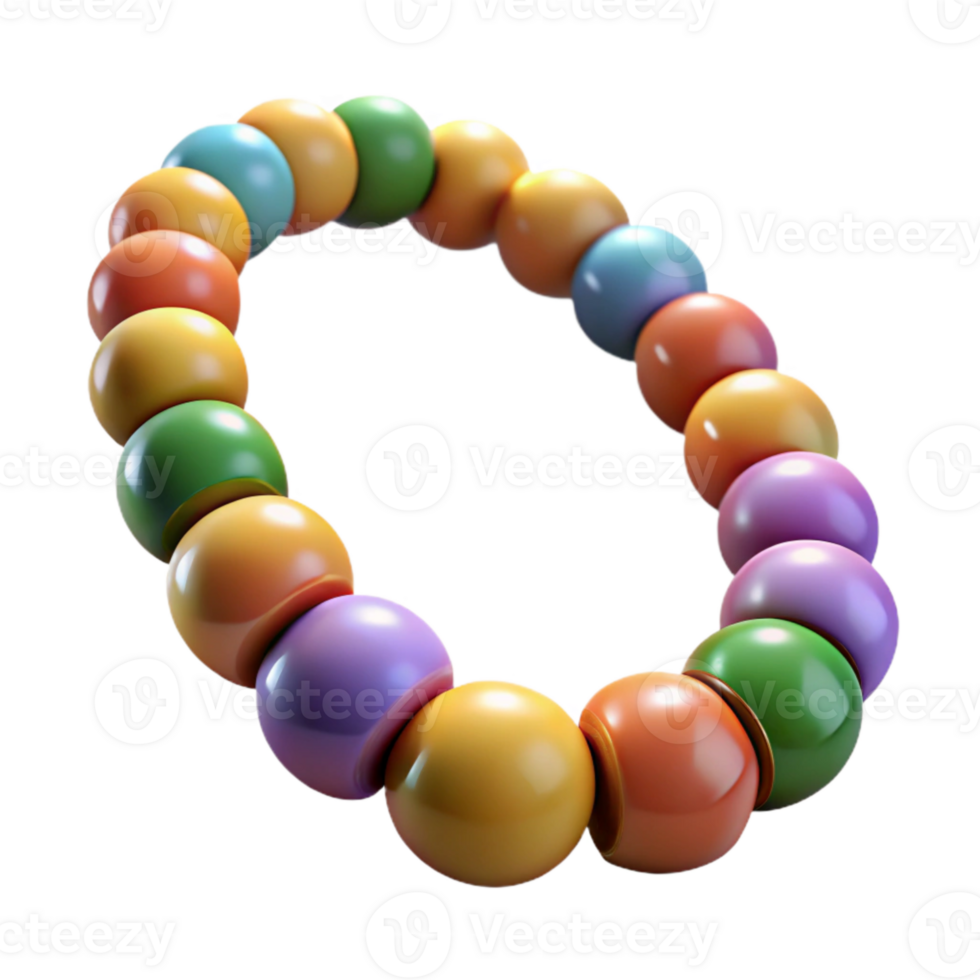 impressive creative Colorful Beaded Necklace Close Up Transparent Background Cutout authentic png