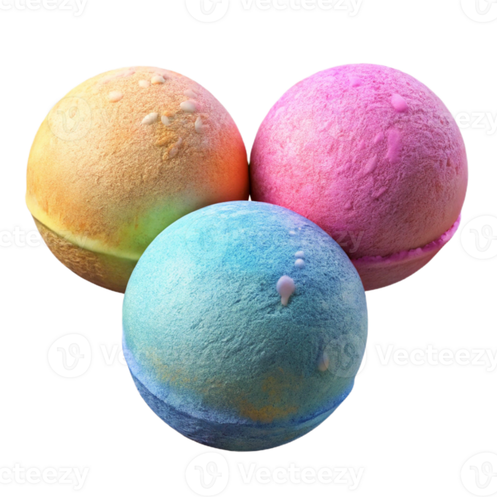 beautiful vintage Colorful Bath Bombs Set Transparent high resolution png