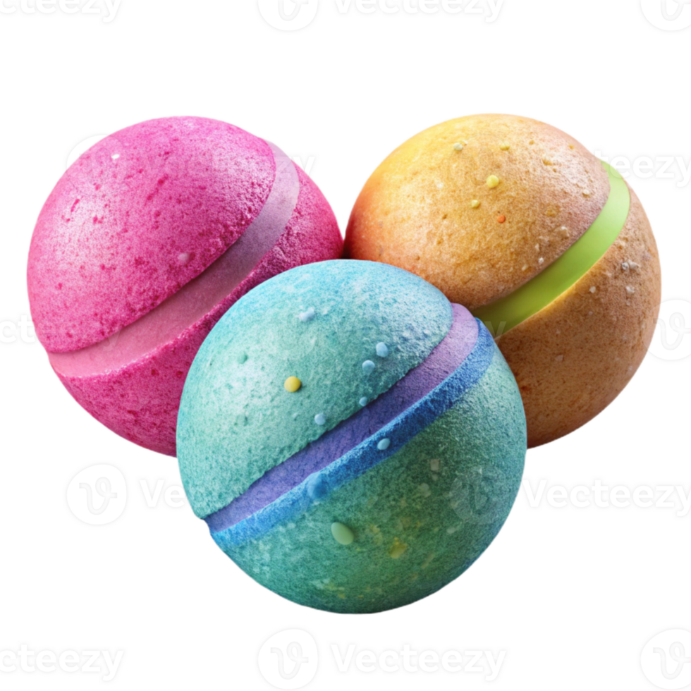 beautiful modern Colorful Bath Bombs Set Transparent authentic png