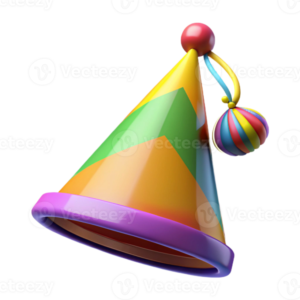 stunning creative Colorful Birthday Party Hat Cutout with Tassel professional png