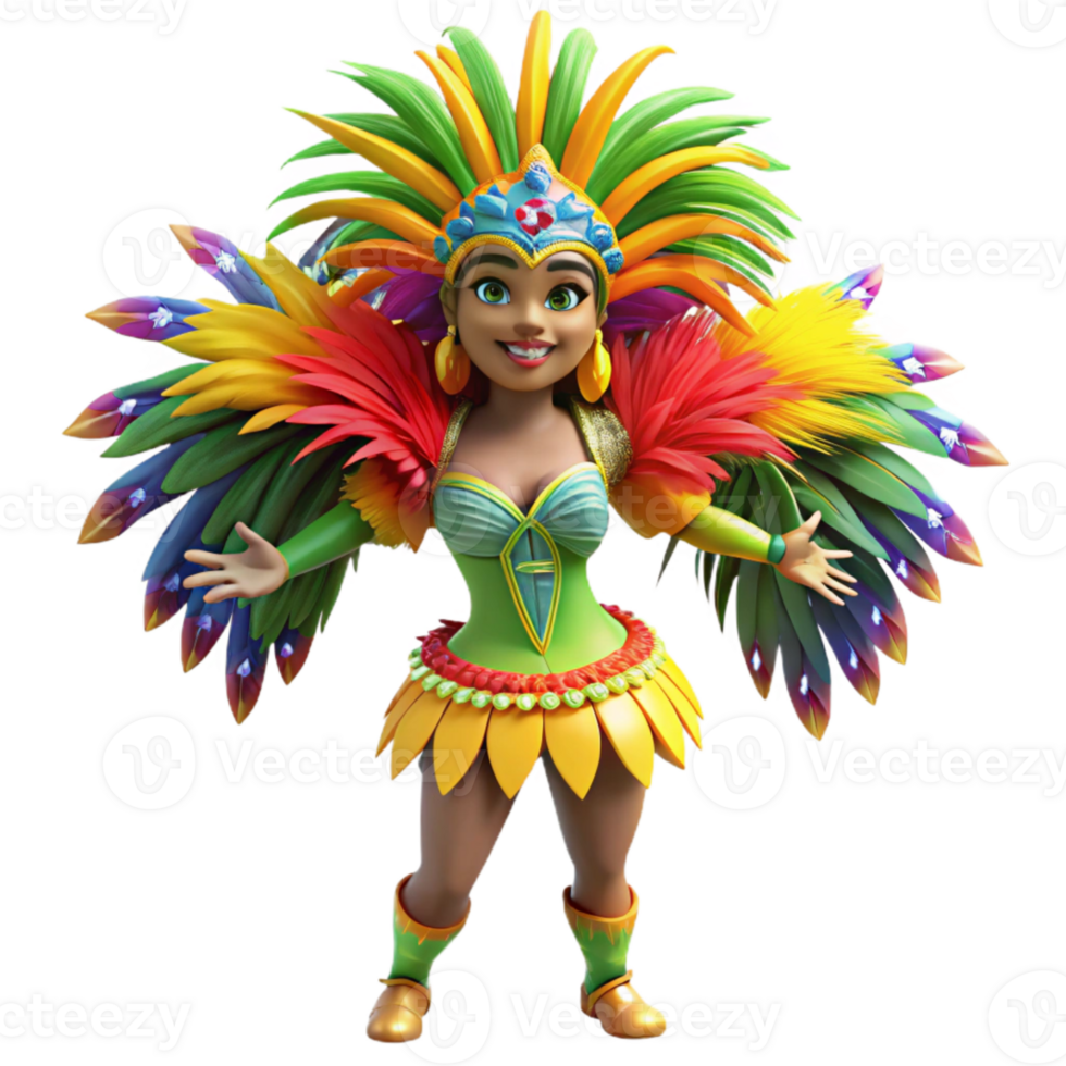 elegant minimalist Colorful Brazilian Samba Dancer Costume Feathers Transparent genuine png