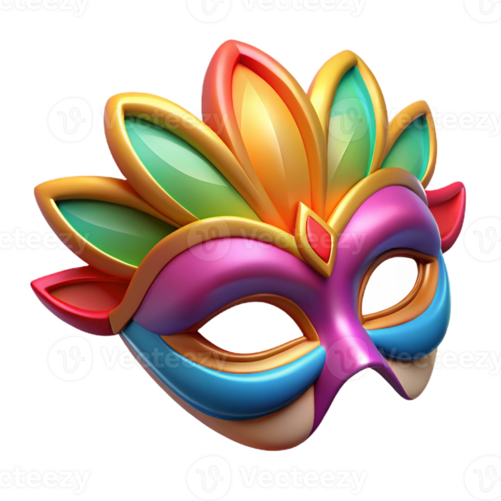 extraordinary minimalist Colorful Carnival Mask Isolated on Transparent Background original png