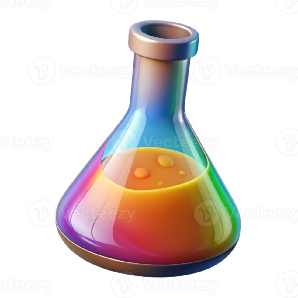 elegant classic Colorful Chemical Reaction in Flask Transparent detailed png