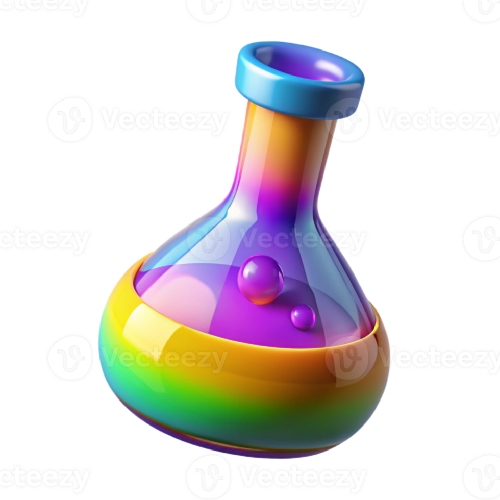 extraordinary abstract Colorful Chemical Reaction in Flask Transparent high resolution png