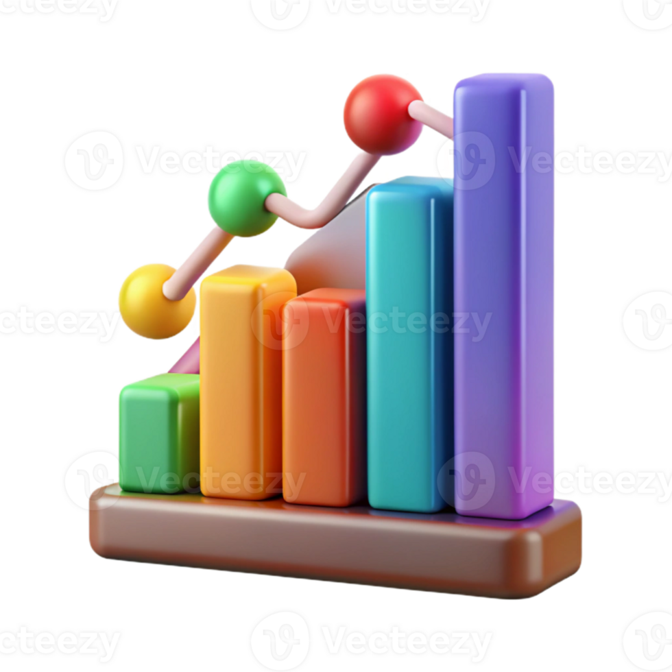serene contemporary Colorful Data Chart with Growth Statistics Transparent exclusive png