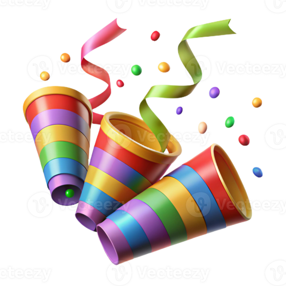 elegant classic Colorful Confetti Streamers Isolated Transparent Background high resolution png