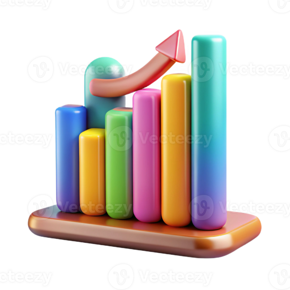 stunning creative Colorful Data Chart with Growth Statistics Transparent exclusive png