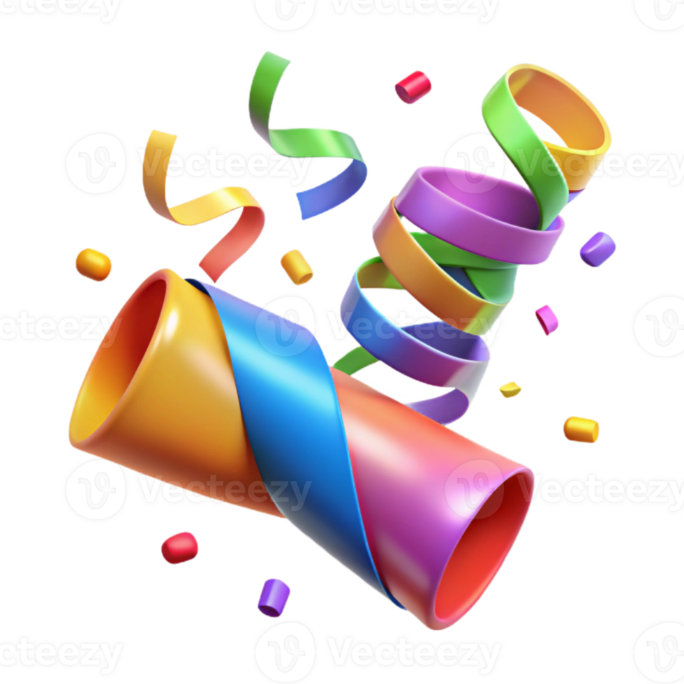 beautiful modern Colorful Confetti Streamers Isolated Transparent Background premium png