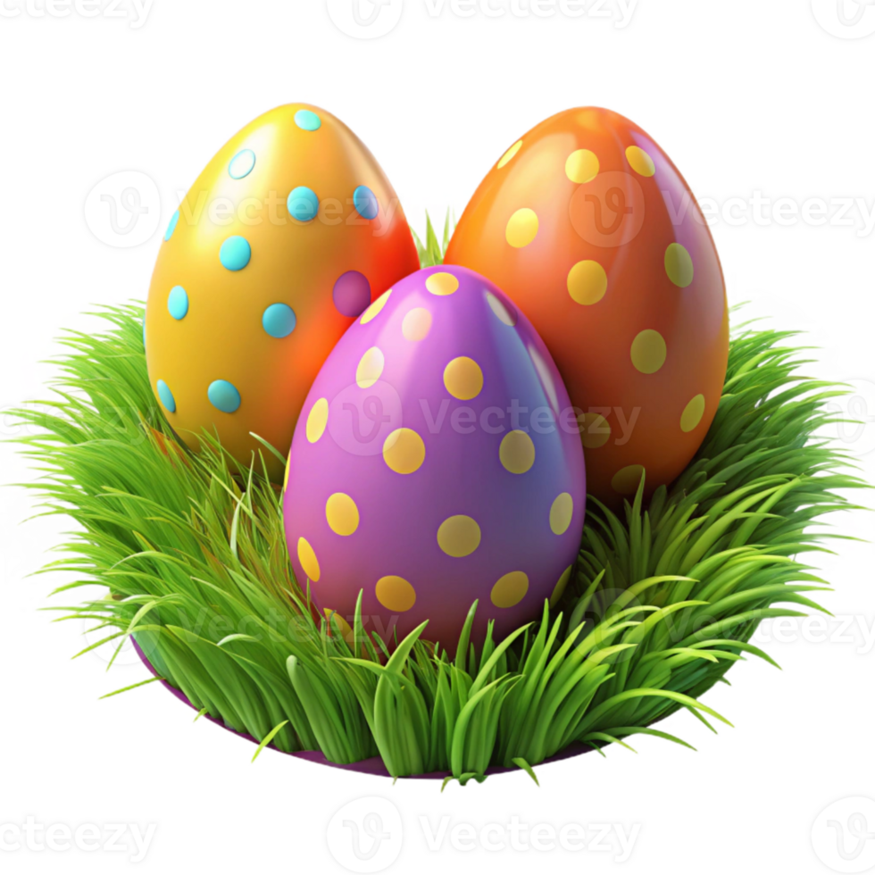 stunning contemporary Colorful Easter Eggs in Grass Isolated genuine png
