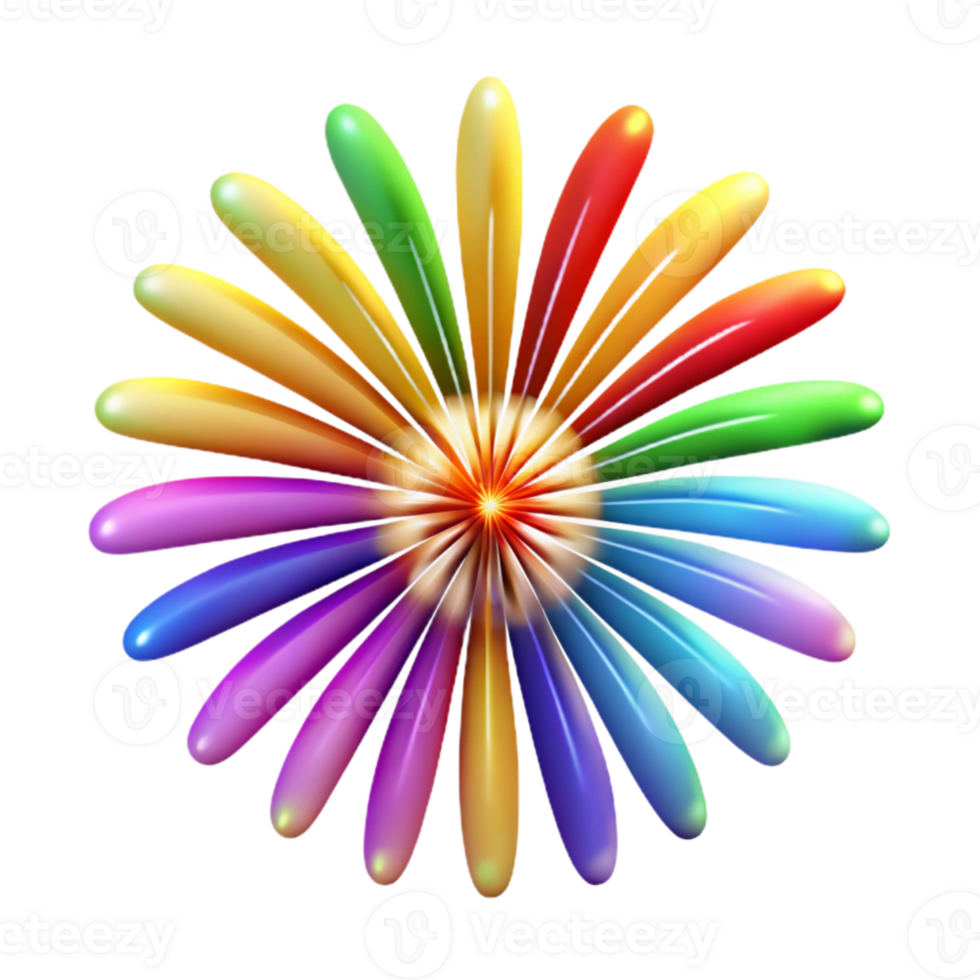dramatic abstract Colorful Fireworks Display Cutout Transparent Background professional png