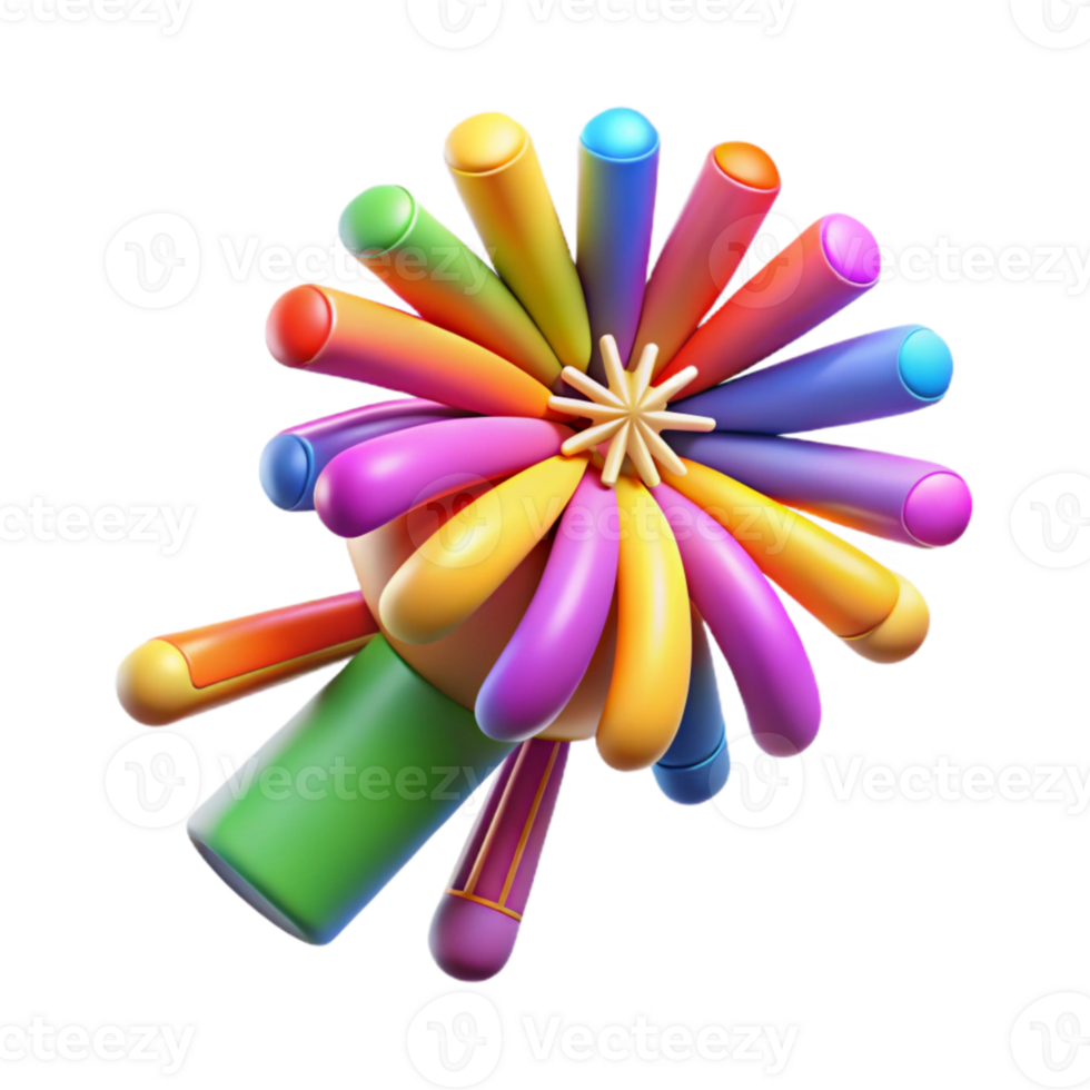 beautiful traditional Colorful Fireworks Explosion Isolated Element professional png