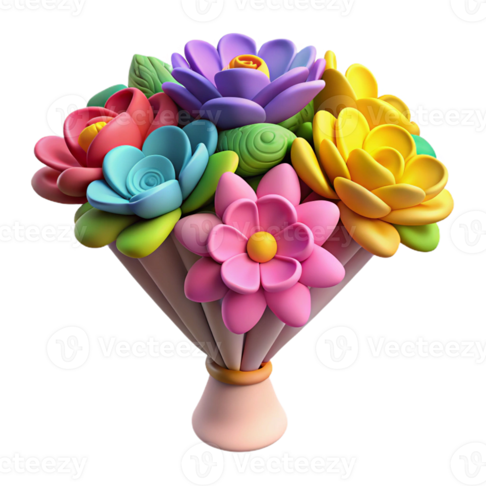 serene rustic Colorful Flower Bouquet Isolated Element original png