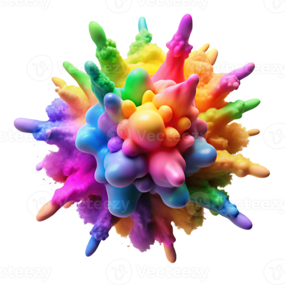 vibrant rustic Colorful Holi Powder Explosion Vibrant Hues Transparent Background original png