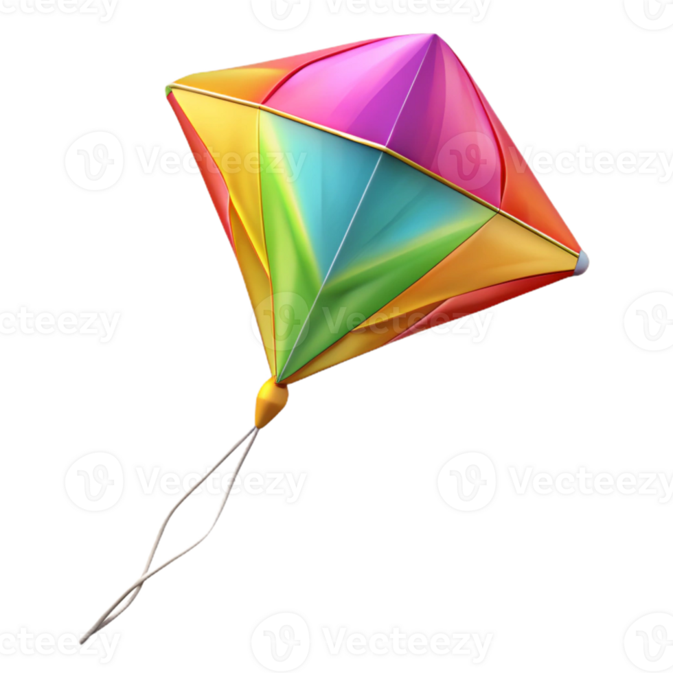 serene classic Colorful Kite Single String Flying High Transparent Background genuine png