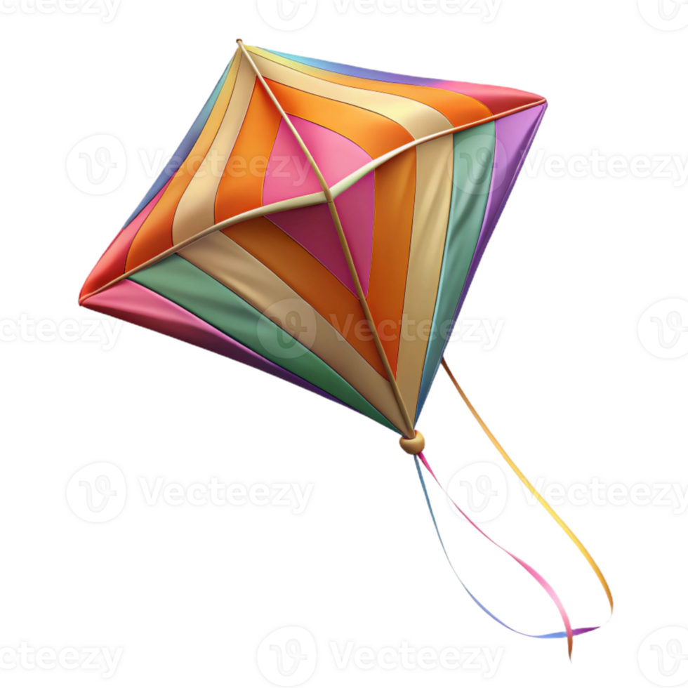 wonderful modern Colorful Kite Single String Flying High Transparent Background authentic png