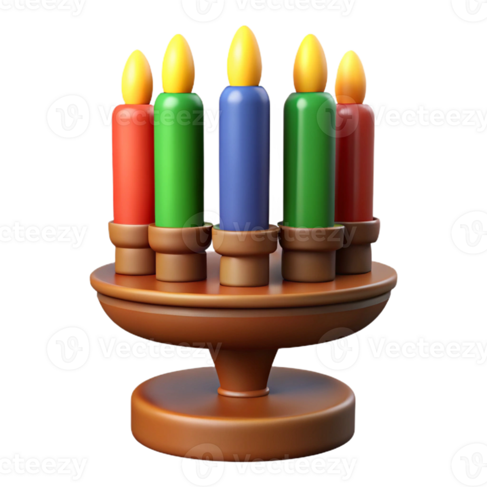 wonderful creative Colorful Kwanzaa Kinara Seven Candles Transparent Background authentic png