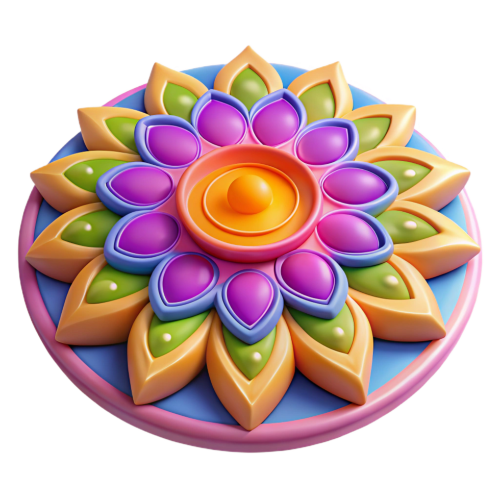 elegant classic Colorful Rangoli Design Indian Tradition Transparent Background premium png