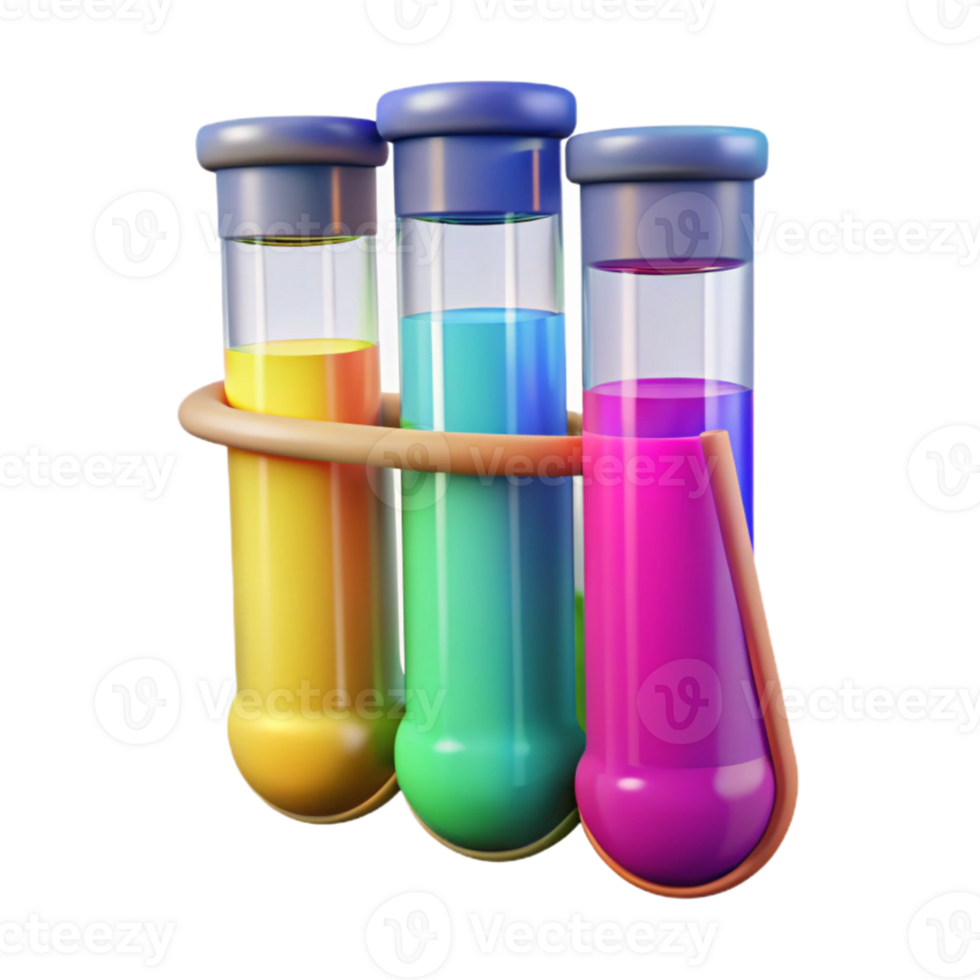 magnificent creative Colorful Test Tubes with Chemical Solutions Isolated detailed png