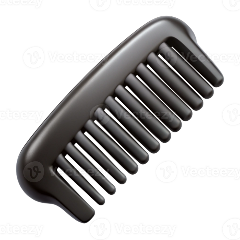 stunning artistic Comb Fine Toothed Black Plastic Isolated original png