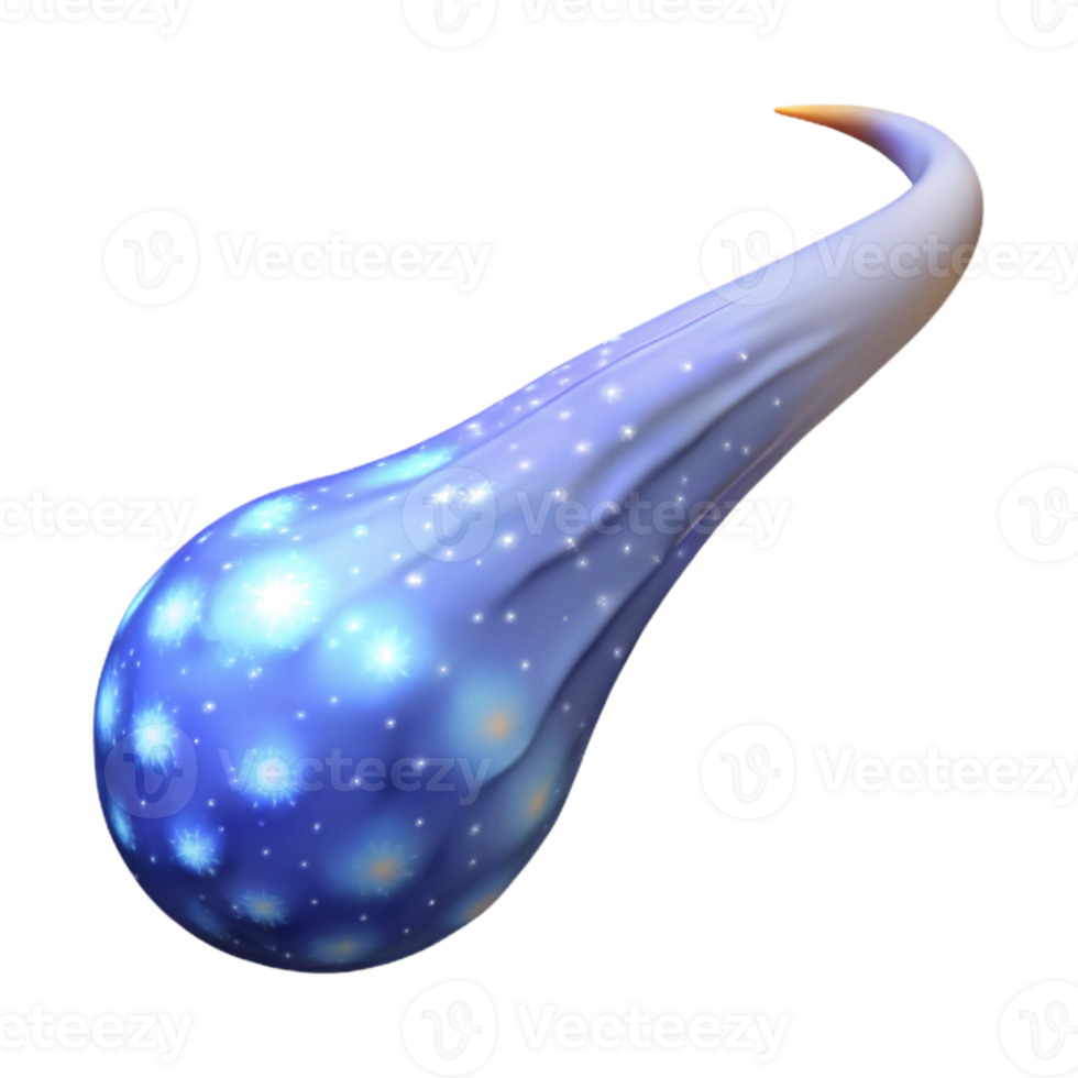 stunning modern Comet with Tail Streaking Across Sky Transparent Background Cutout detailed png