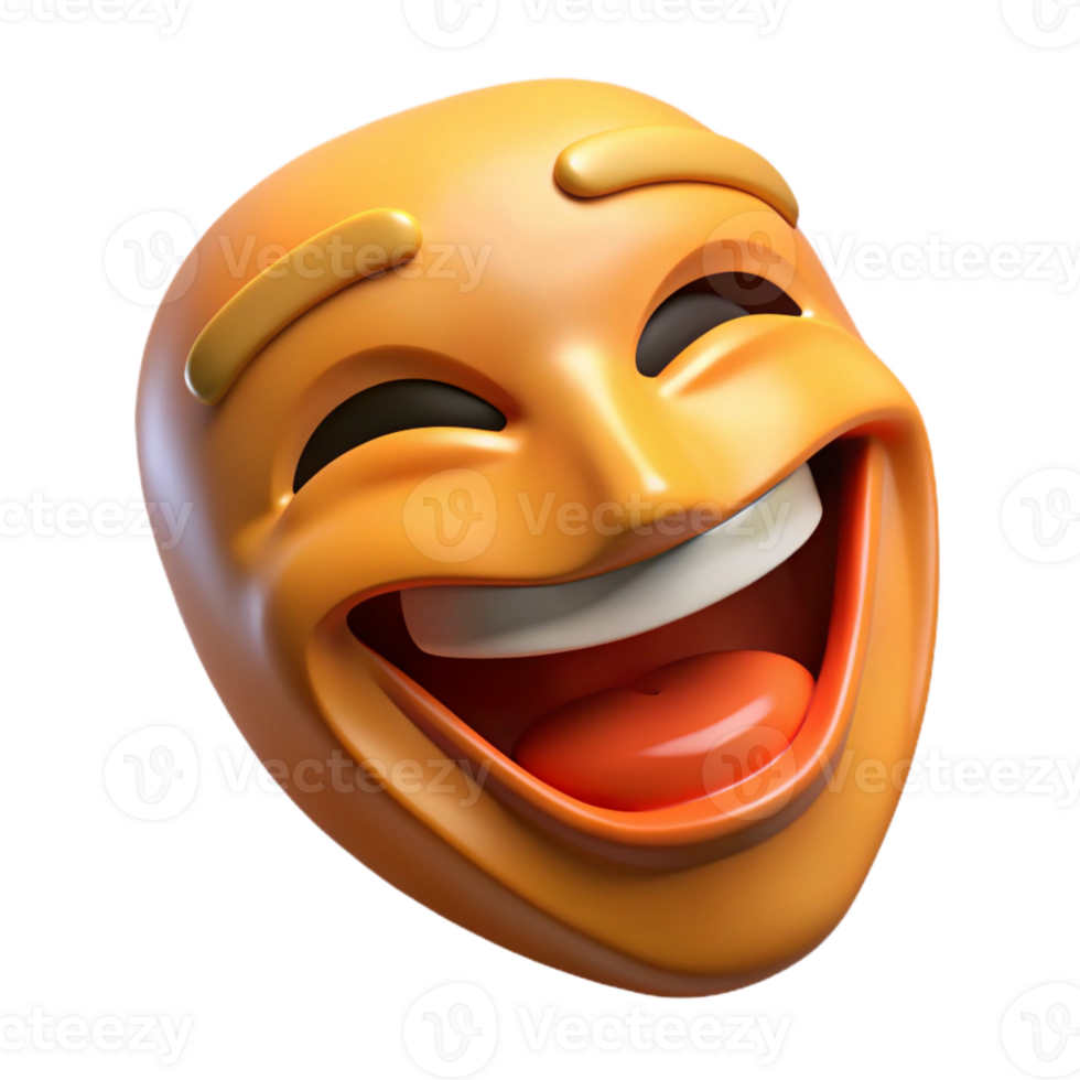 stunning creative Comedy Mask Smiling Expression Transparent Background exclusive png