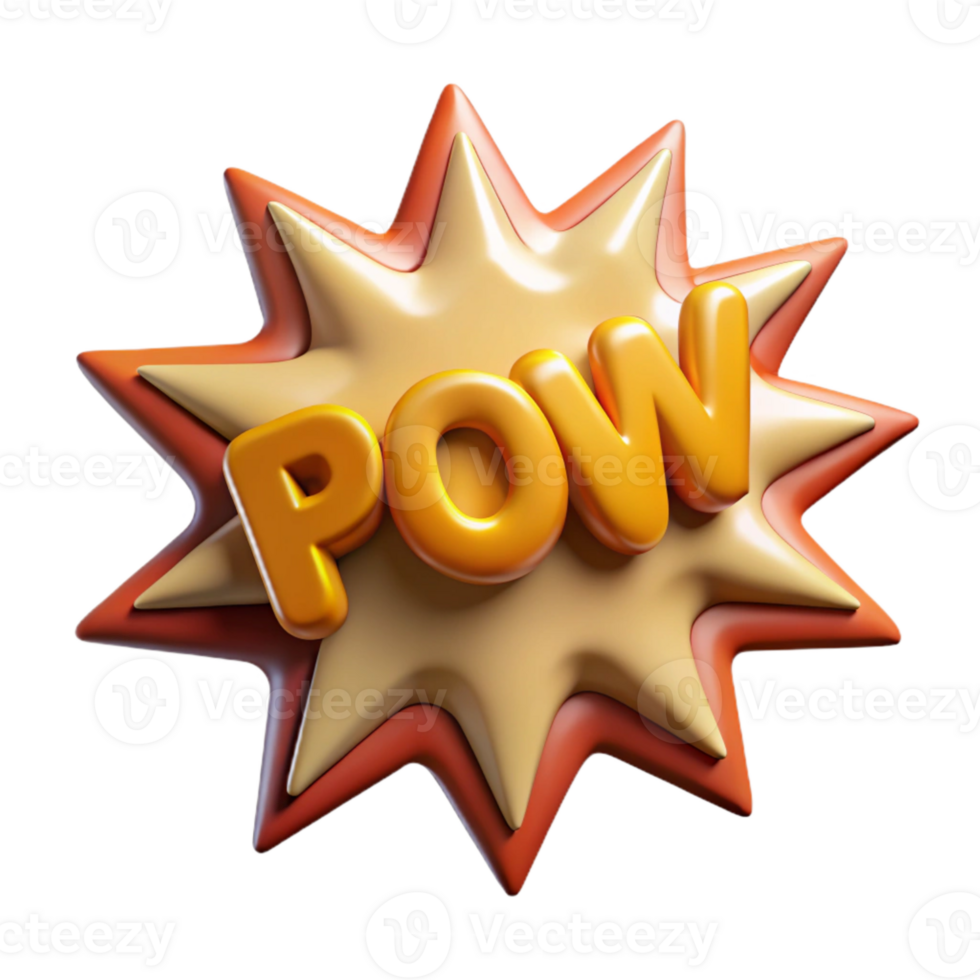 dramatic traditional Comic Book Sound Effect Pow Bang Isolated high resolution png