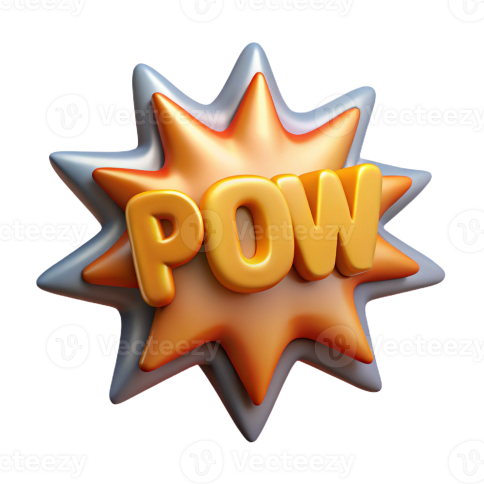 beautiful modern Comic Book Sound Effect Pow Bang Isolated high quality png