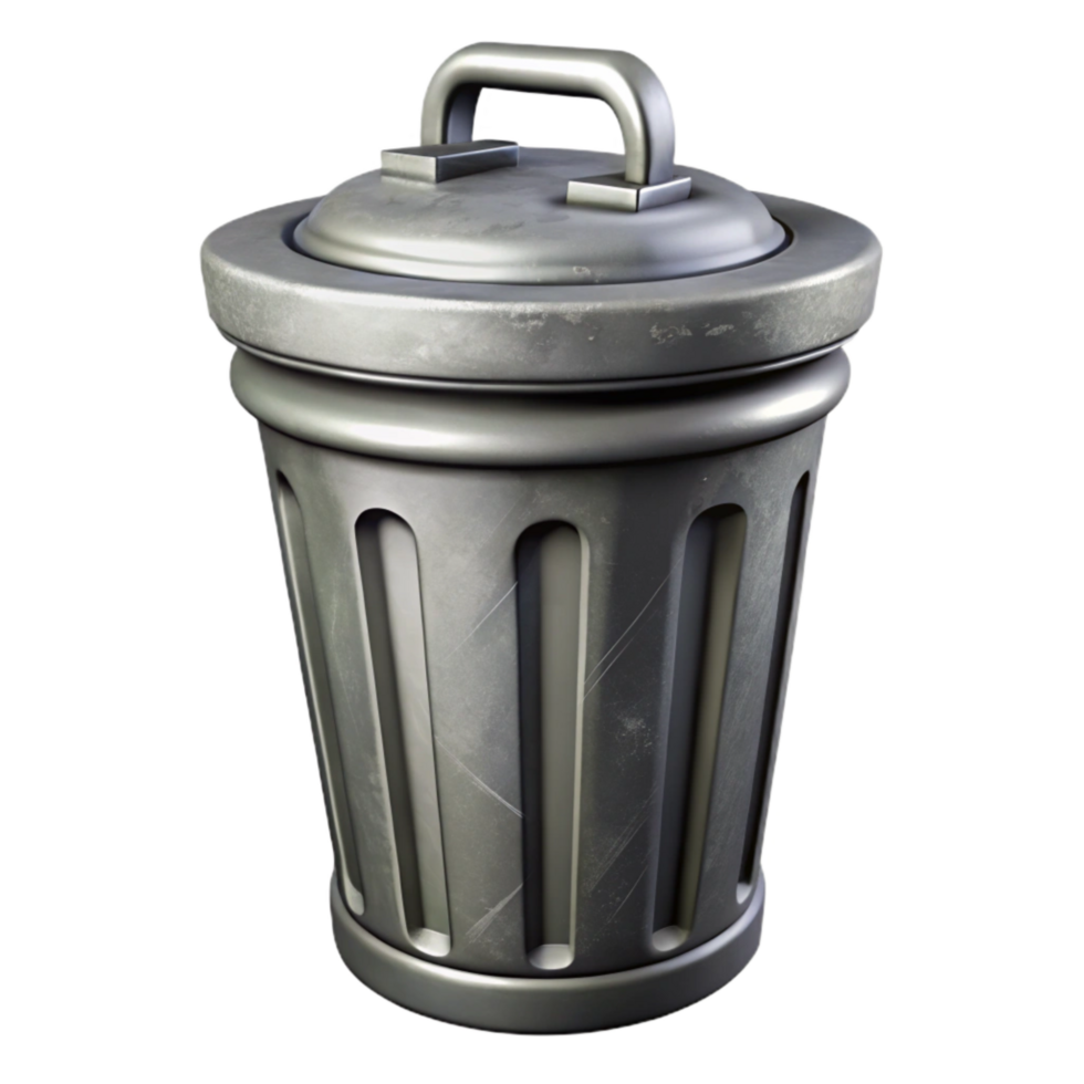 stunning creative Compost Bin Metal Gray Isolated high resolution png